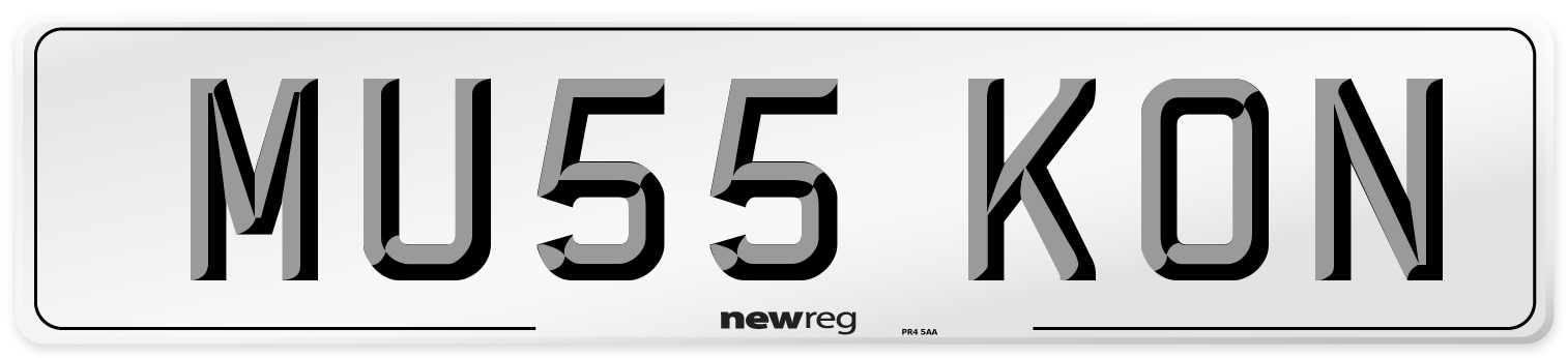 MU55 KON Number Plate from New Reg